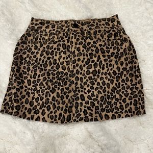 Denim leopard skirt